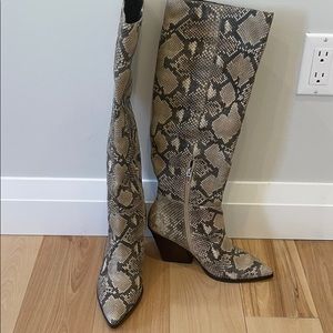 Dolce vita snake skin knee high boots